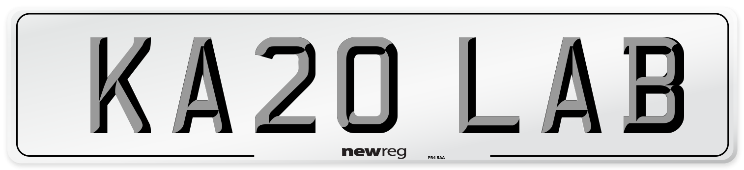 KA20 LAB Number Plate from New Reg